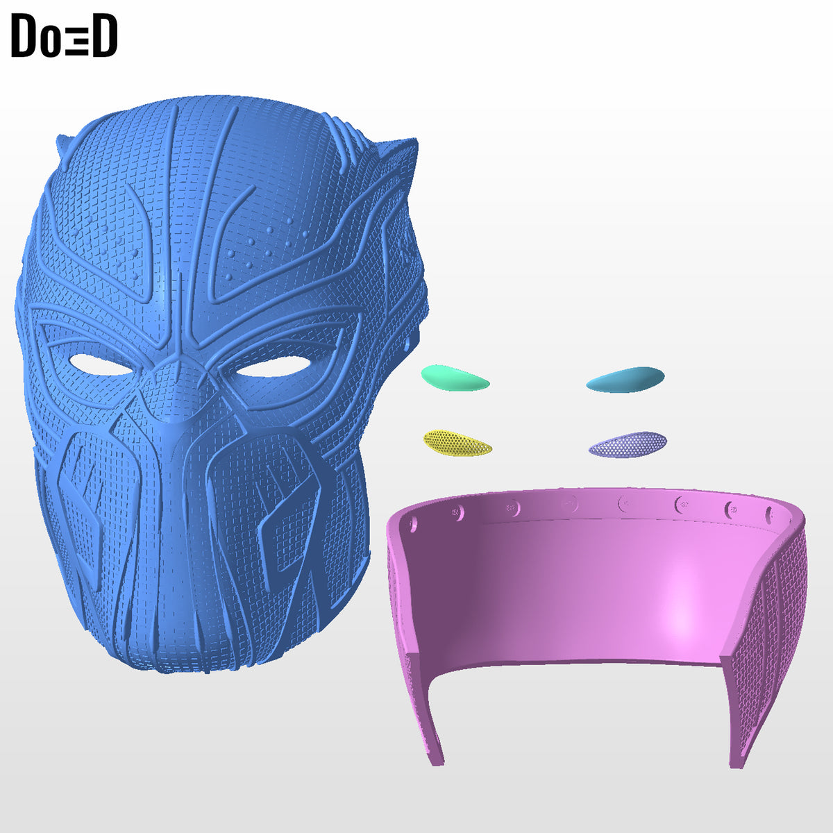 Golden Jaguar Black Panther Helmet | 3D Printable Model STL #4231