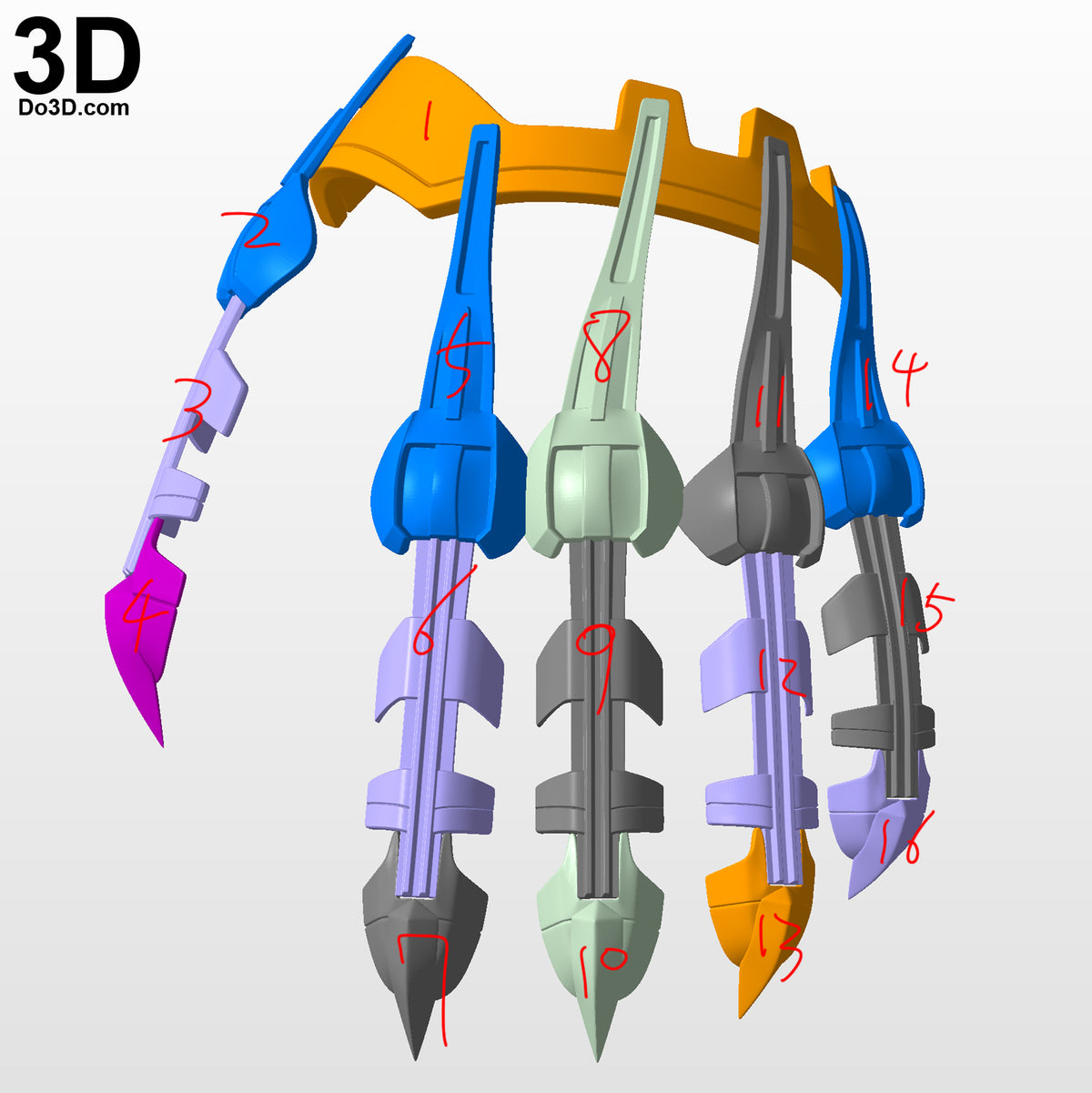 Black Panther 2018 Body Accessory Claws, Necklace, 3D Model Project #4002