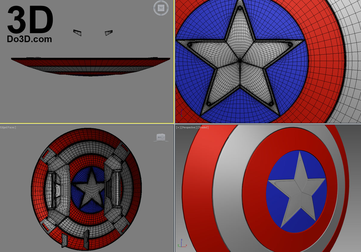Captain America Civil War Shield (Round) | 3D Model Project #444