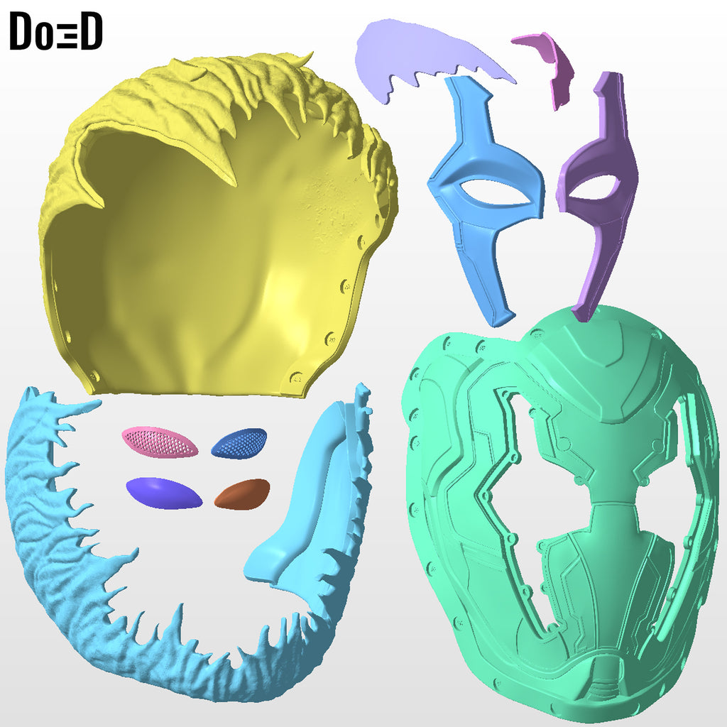 Venomized Blue Beetle Helmet Venom STL 3D Printable Model STL #VBB3