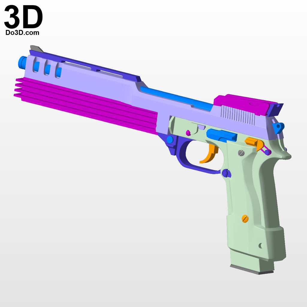 Auto 9 A9 Beretta 93R machine pistol Robocop Gun | 3D Model Project #3304