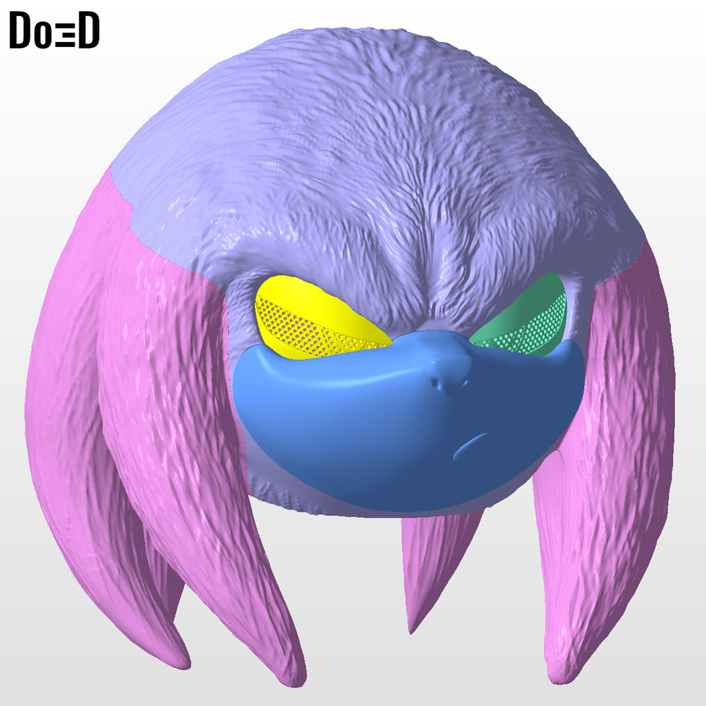 Knuckles Sonic 3 Helmet 3D Model STL File #K117