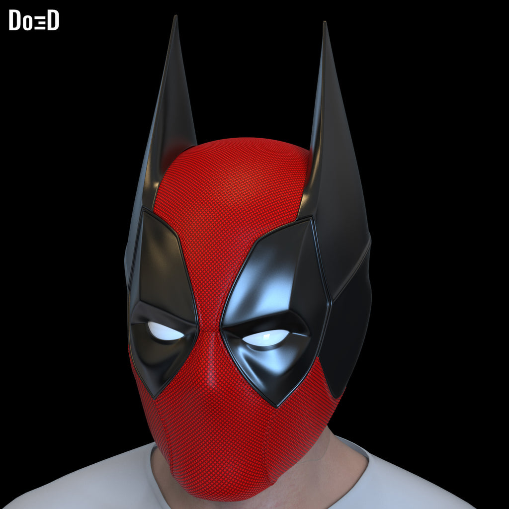 Batpool 2 Helmet (Batman Deadpool) 3D Printable Model Print File STL #B902