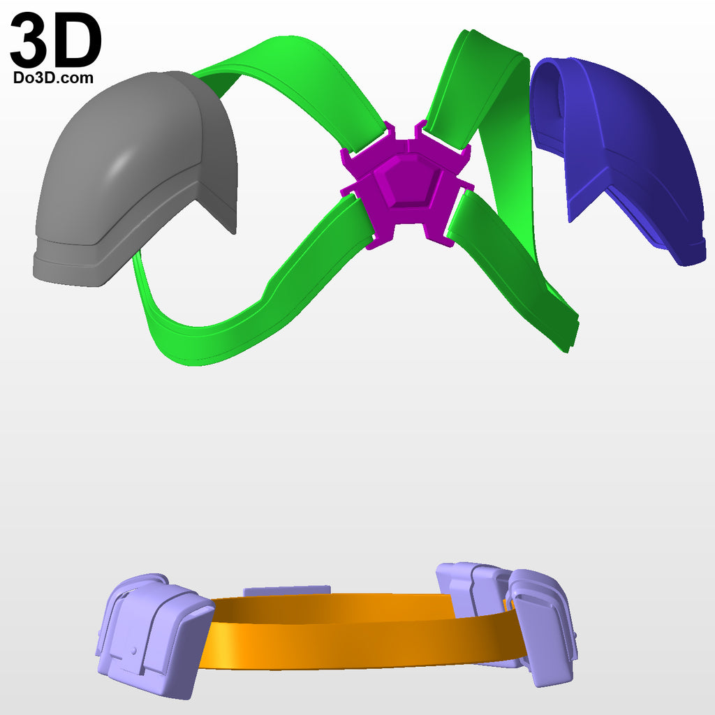 Captain Carter Shoulder Armor Belt Pouch Harness Buckle 3D Printable Model #CC13