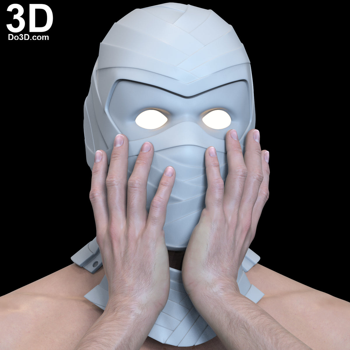 Moon Knight Helmet / Face Shell with Swappable Eyes | 3D Printable Model #M157