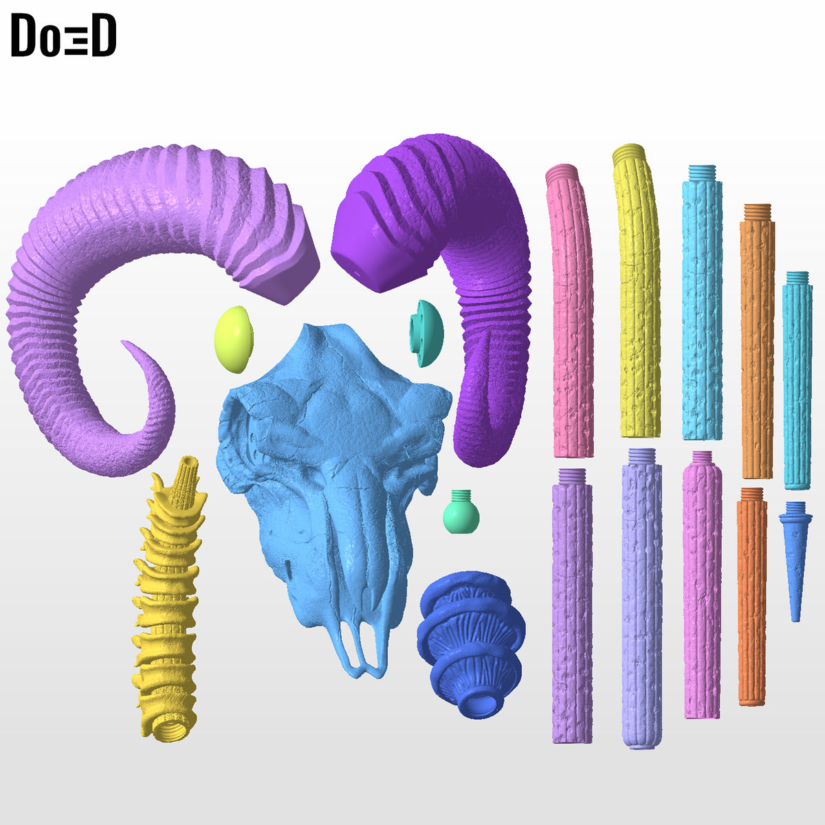 Skeletor Helmet + Collar + Havoc Staff 3D Printable Model Mask #SM953