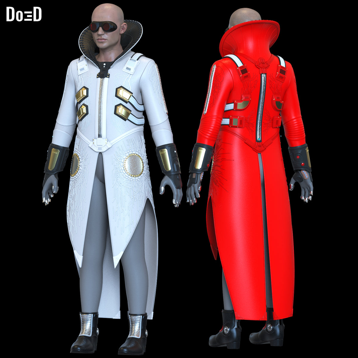 Robotnik Doctor Eggman Coat Full Suit & Goggle 3D Printable Model #DE854