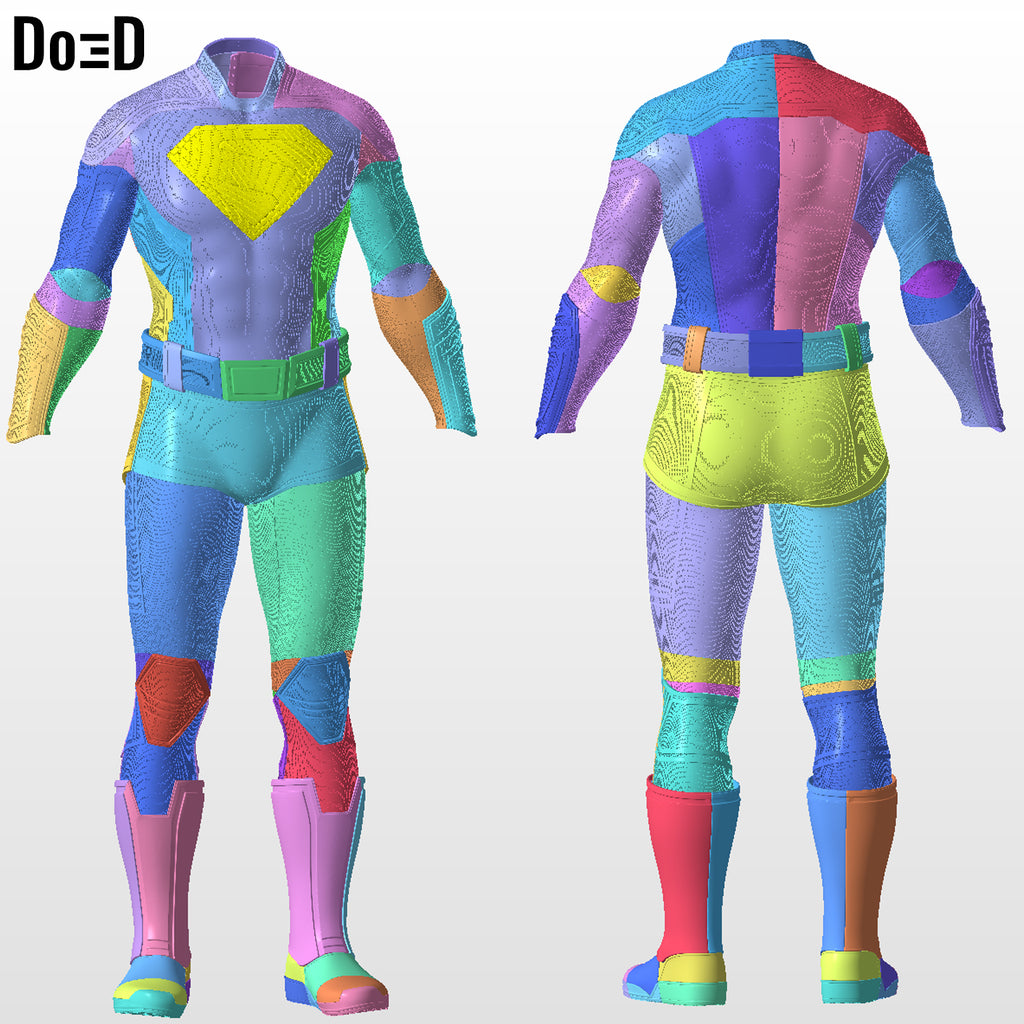Superman 2025 Full Suit Chest Forearm Belt Boots | 3D Print Model #SL19