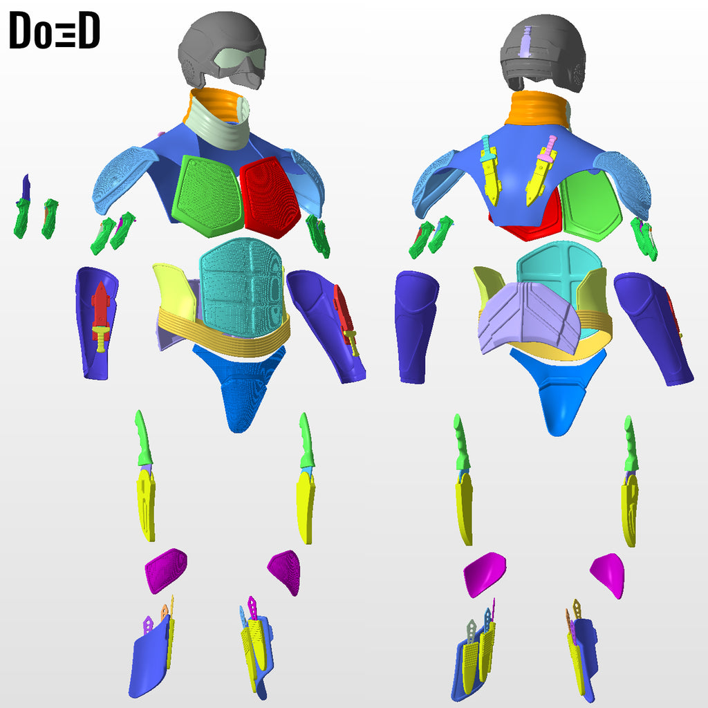 Black Noir full body armors, helmet, weapons | 3D Printable Model STL File BN953