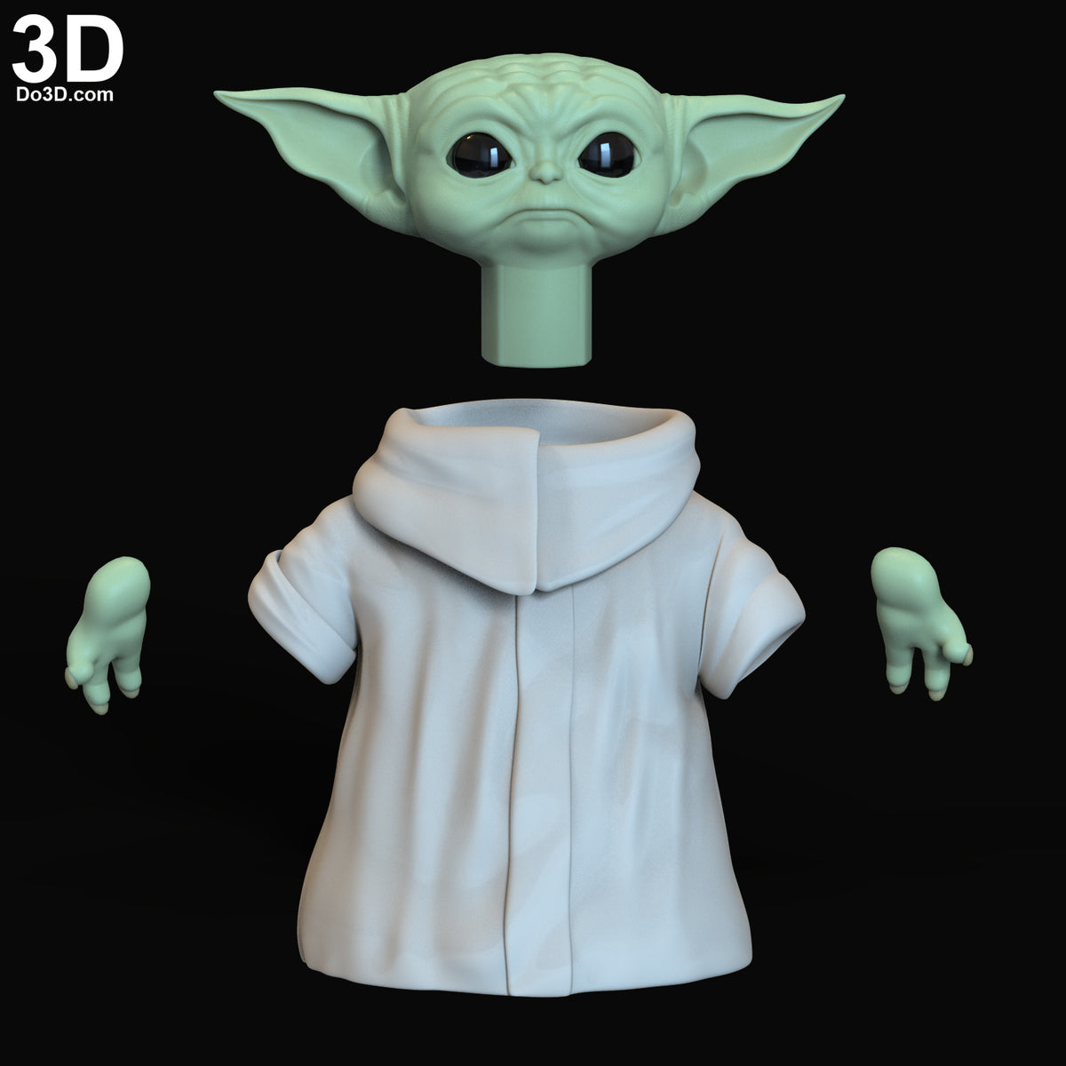 The Child Baby Yoda Set from Mandalorian (Toy, Statue) 3D Printable Model #6329