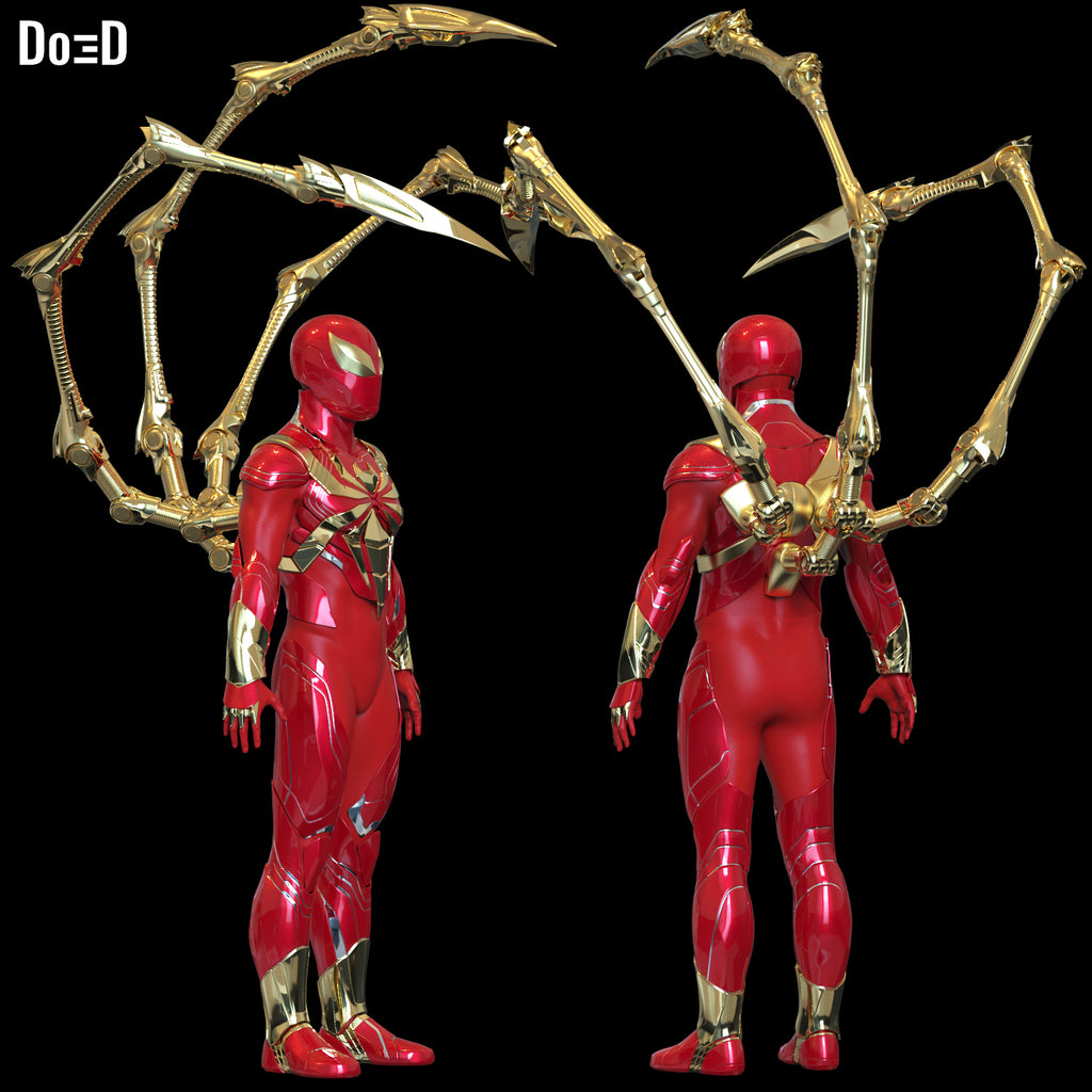 Iron Spider Red and Gold Spider-man with Waldoes | 3D Printable Model STL #R480