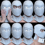 Moon Knight Helmet / Face Shell with Swappable Eyes | 3D Printable Model #M157