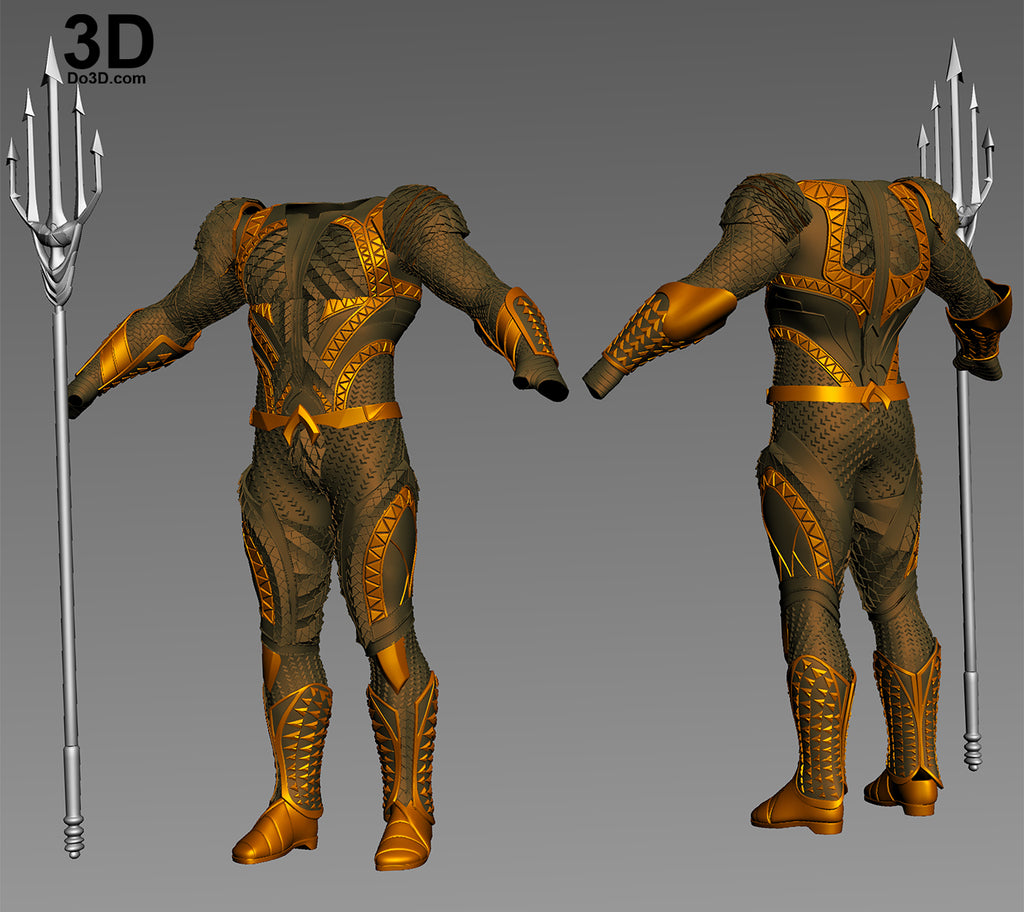 Aquaman Justice League Full Body Armor + Trident | 3D Printable Model STL #2247