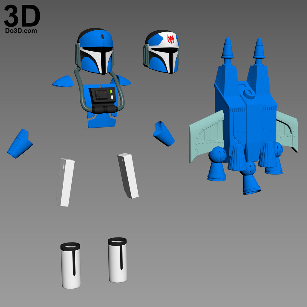 Mando Pilot Star Wars Rebels Strike Missions Armor + Jetpack 3D Printable Model