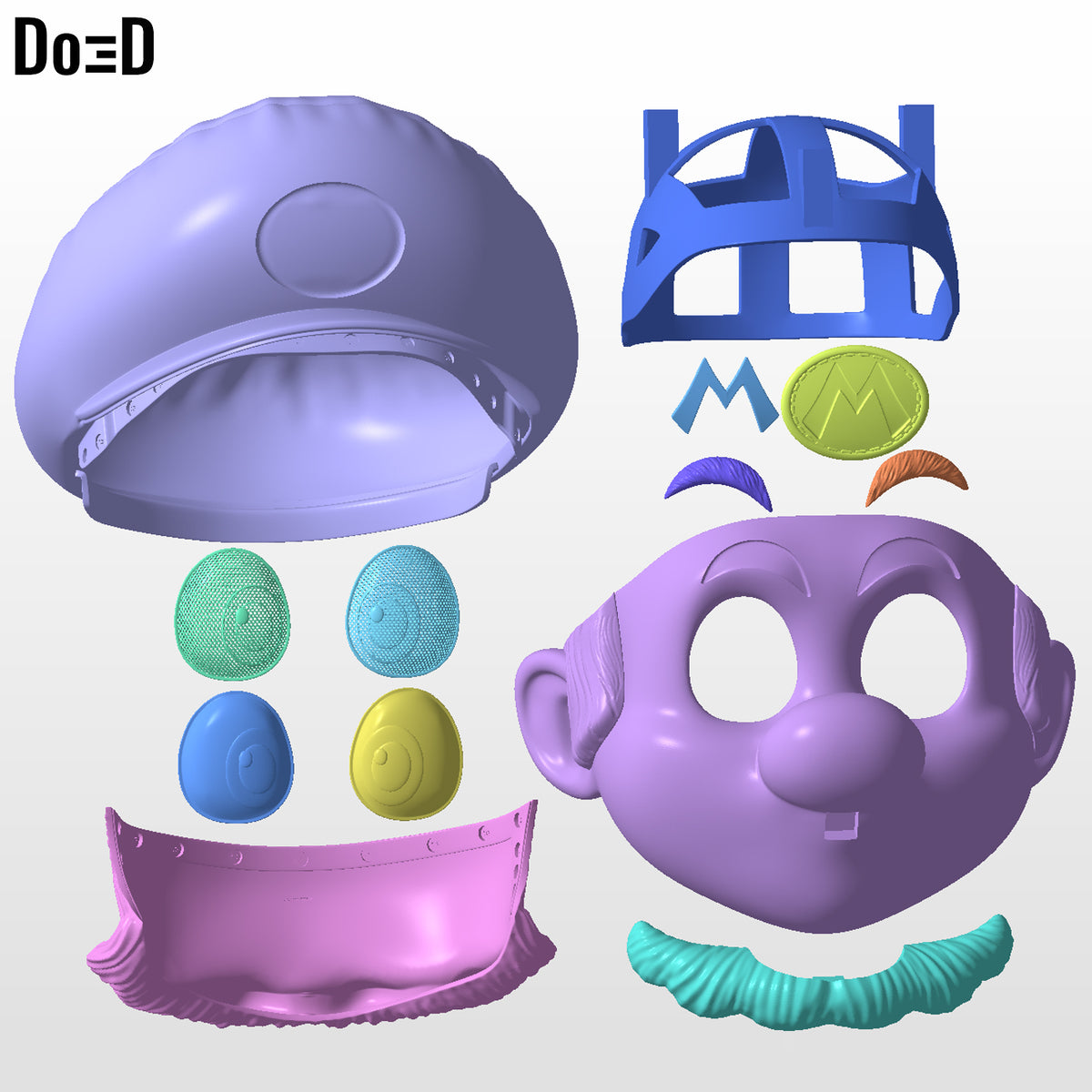 Bundle: Super Mario Movie Cosplay Luigi Mario Helmets Cap | 3D Print Model #MB78