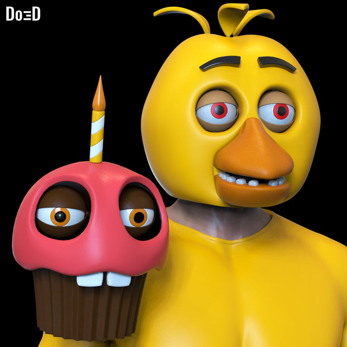 Bundle of Chica Helmet and Mr. Cupcake FNAF | 3D Printable Model File #CM55