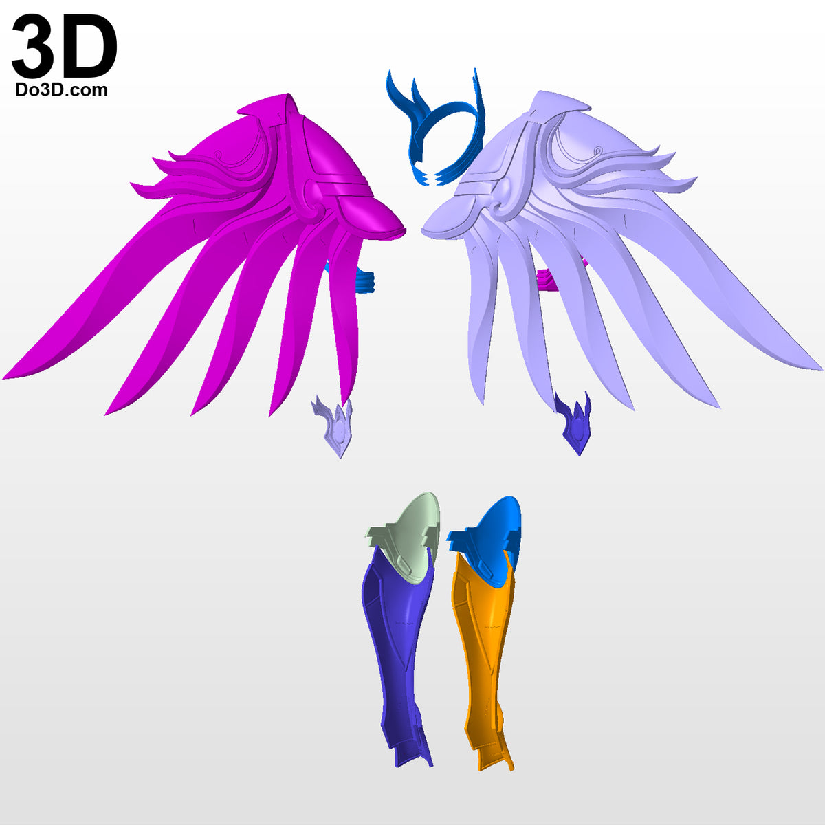 Overwatch Pink Mercy Wings and Armor | 3D Model Project #4700