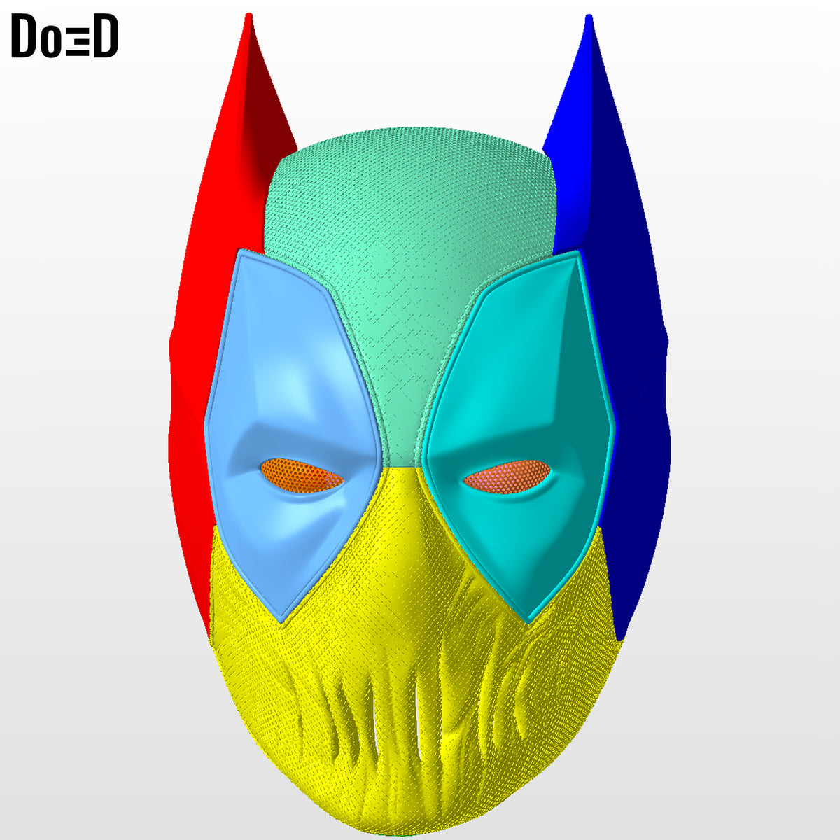 BatPool Bundle Modular Helmet (Batman Deadpool) 3D Printable Model #B9