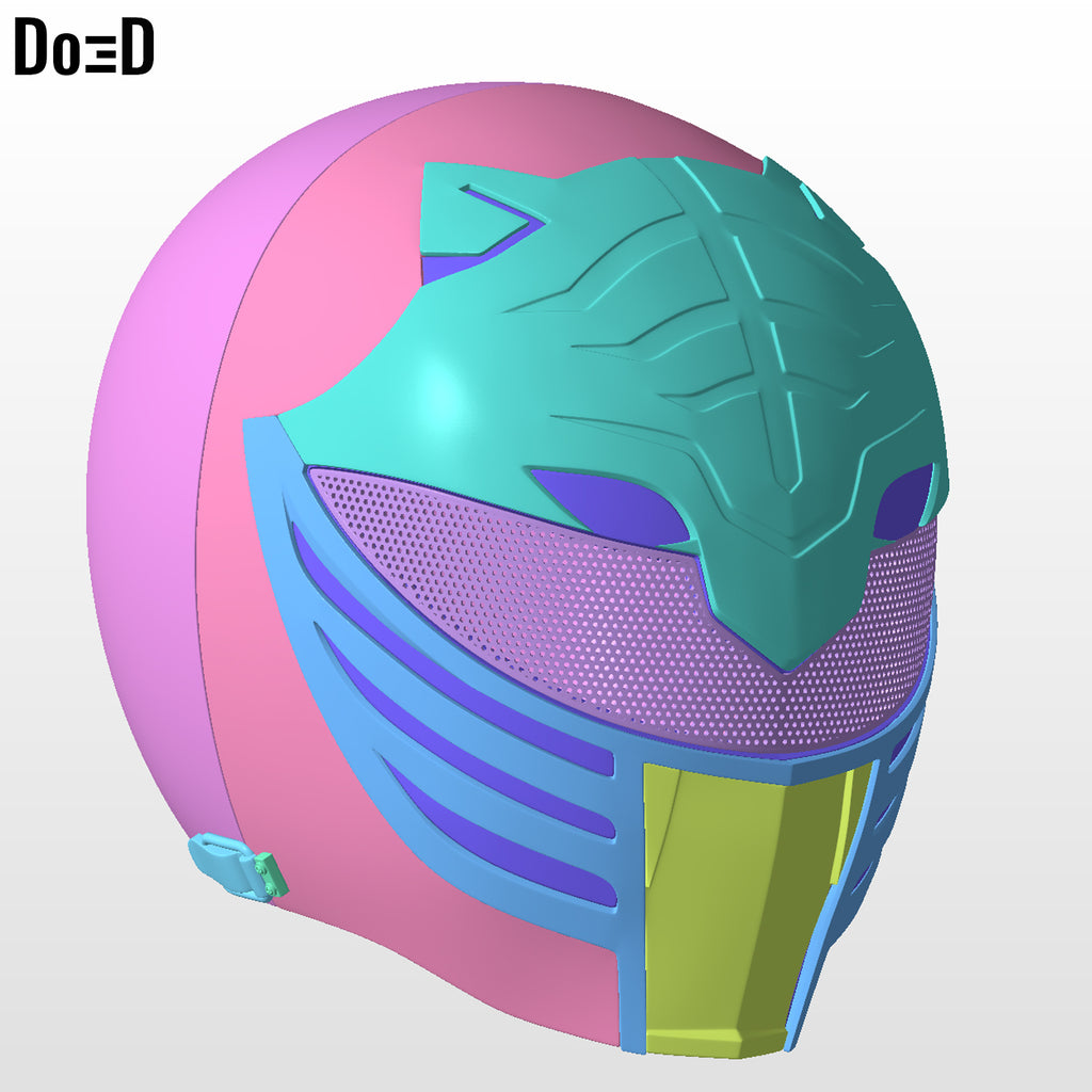 White and Gold Ranger Helmet Mighty Morphin Power Rangers MMPR 3D Model #W55