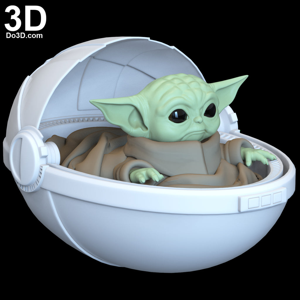The Child Baby Yoda Statue in Crib Basket Mandalorian | 3D Printable Model #6314