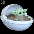 The Child Baby Yoda Statue in Crib Basket Mandalorian | 3D Printable Model #6314