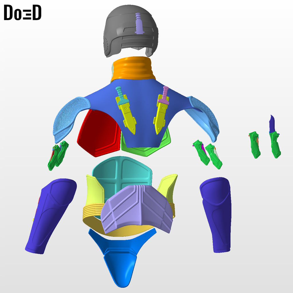 Black Noir full body armors, helmet, weapons | 3D Printable Model STL File BN953