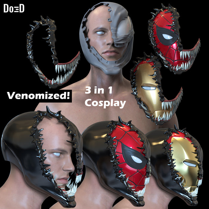 Swappable Venom Helmet Venomized Iron Man Spider-Man | 3D Printable Model #SV901