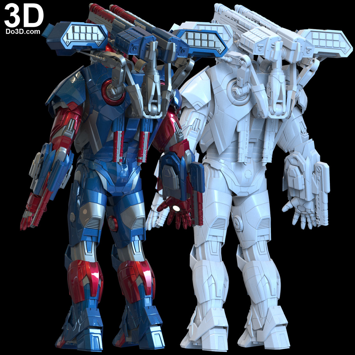 3D Print Model: Avengers Endgame' Iron Patriot Armor Suit File Format STL #6147