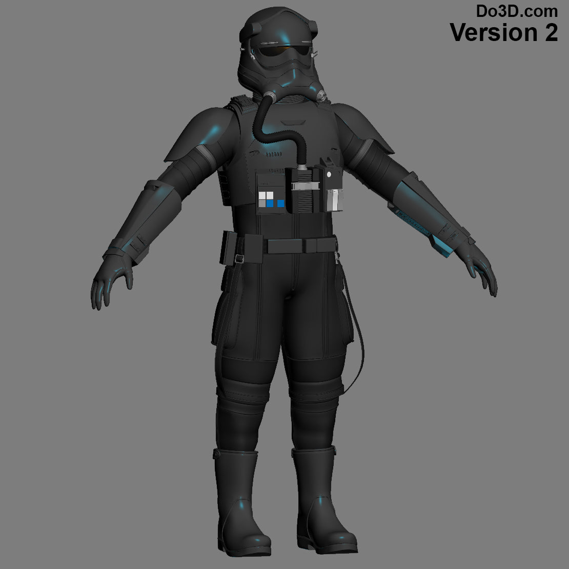 Tie Pilot Costume from Star Wars TFA | 3D Model Project #28