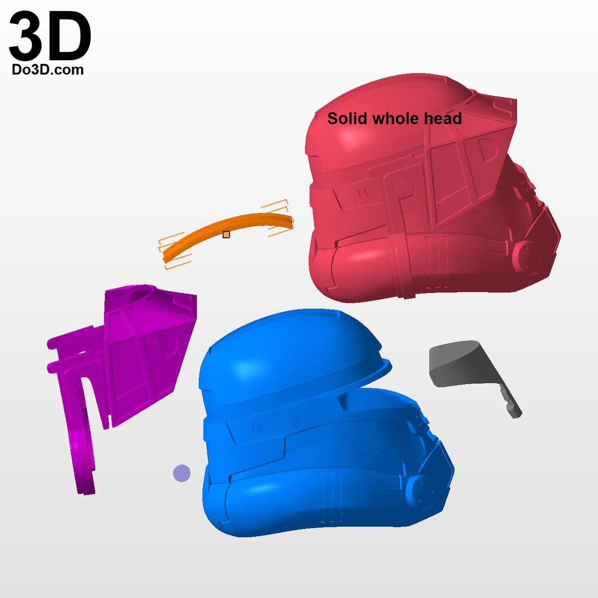 3D Print Model: Havoc Trooper Action Figure / Statue Head Squad Squadron Helmet