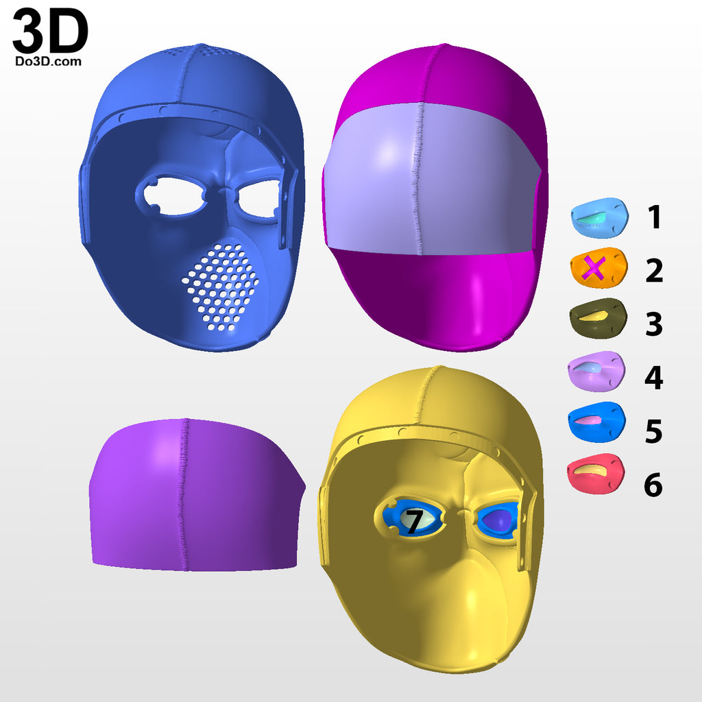 Mister Knight Variant Face Shell with Swappable Eyes 3D Printable Model #MS91