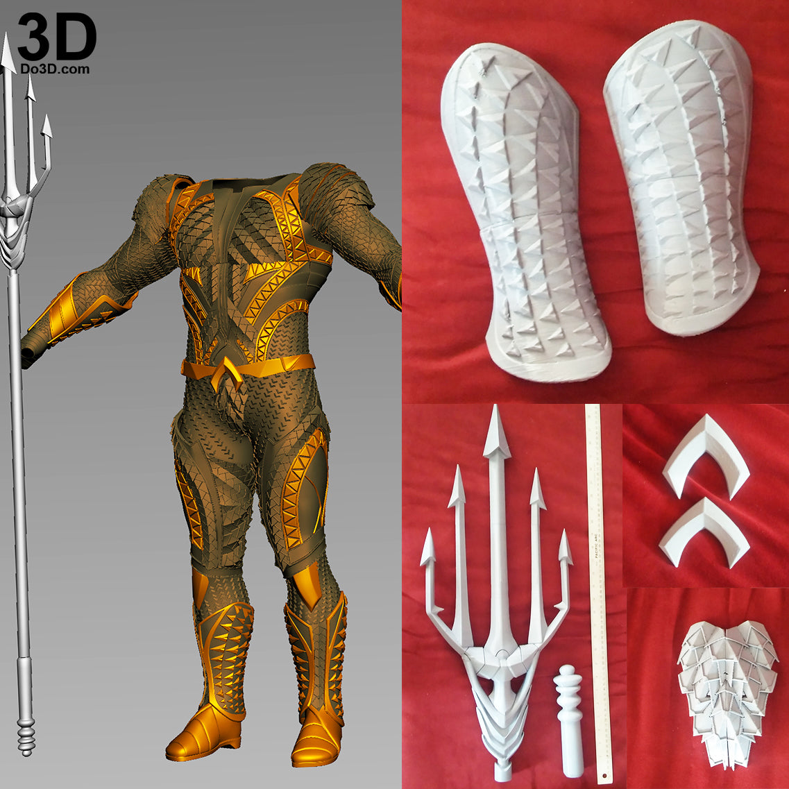 Aquaman Justice League Full Body Armor + Trident | 3D Printable Model STL #2247