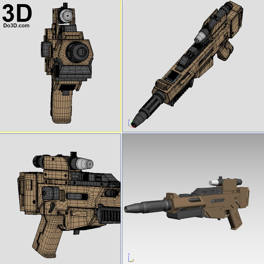 Finn's Gun EL-16HFE Resistance Blaster Rifle 3D Printable Model #797