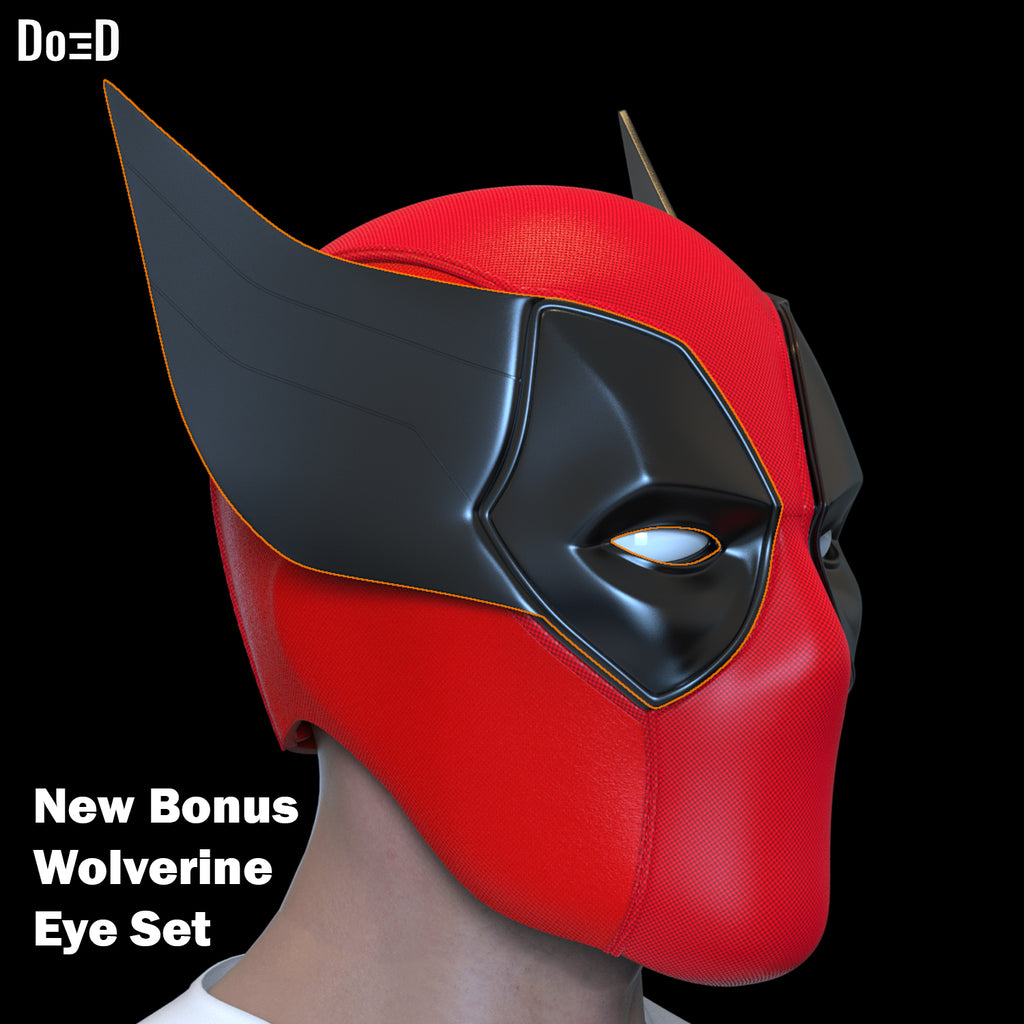 Deadpool helmet with swappable eyes Includes Wolverine Style | 3D Model #WD805