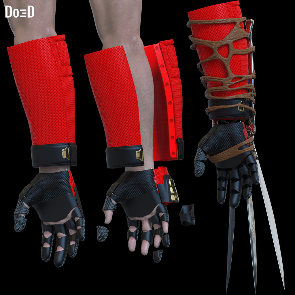 Deadpool Wolverine Metal Bone Gauntlet with Claws | 3D Printable Model #DWG6