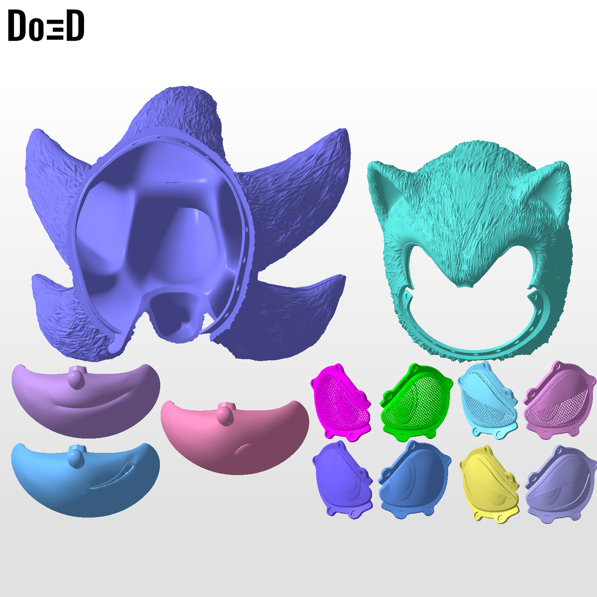 Shadow Sonic 3 Helmet 3D Model STL File #S115