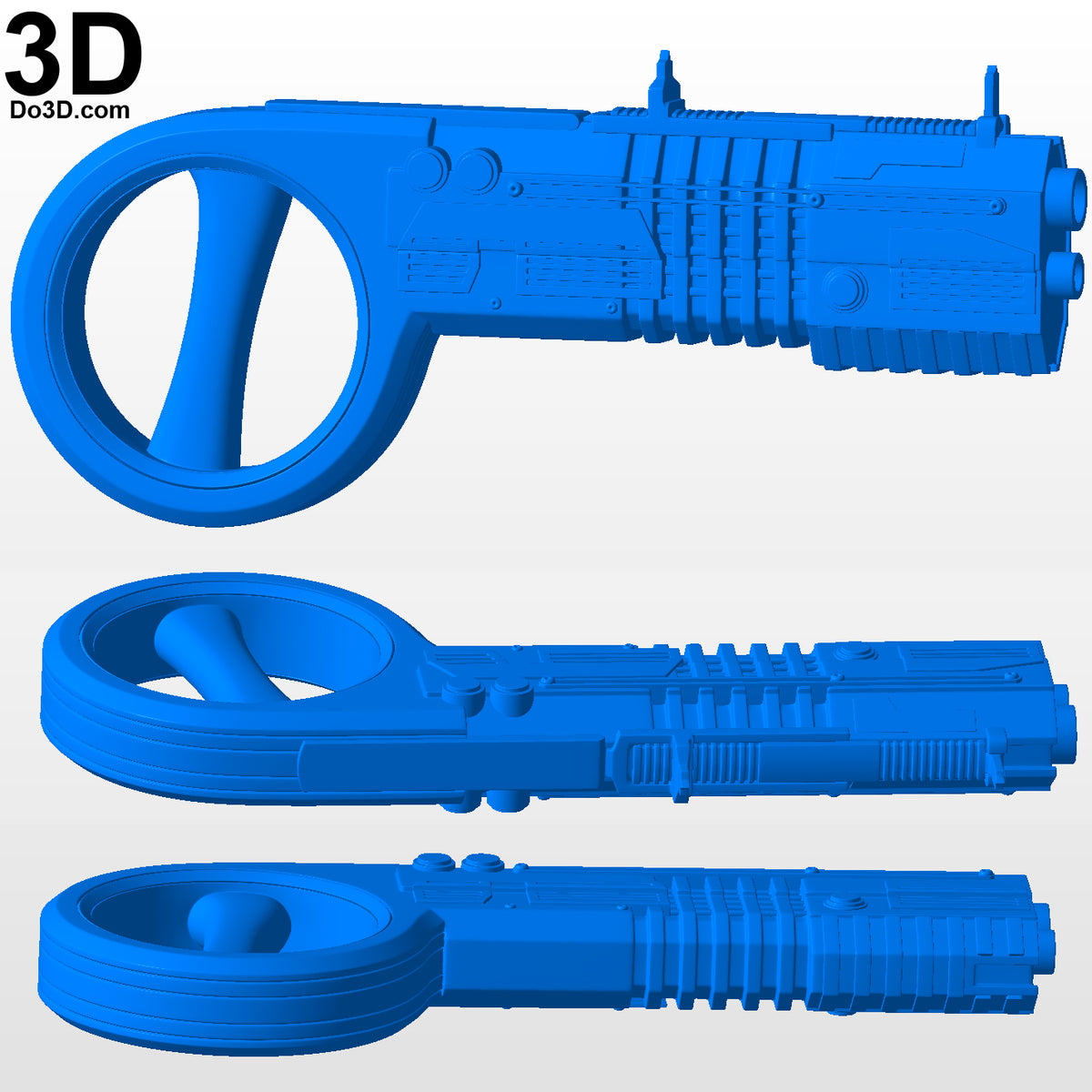 Bloodsport Blaster, Gun, Pistol Weapon 3D Printable Model STL File #BB92
