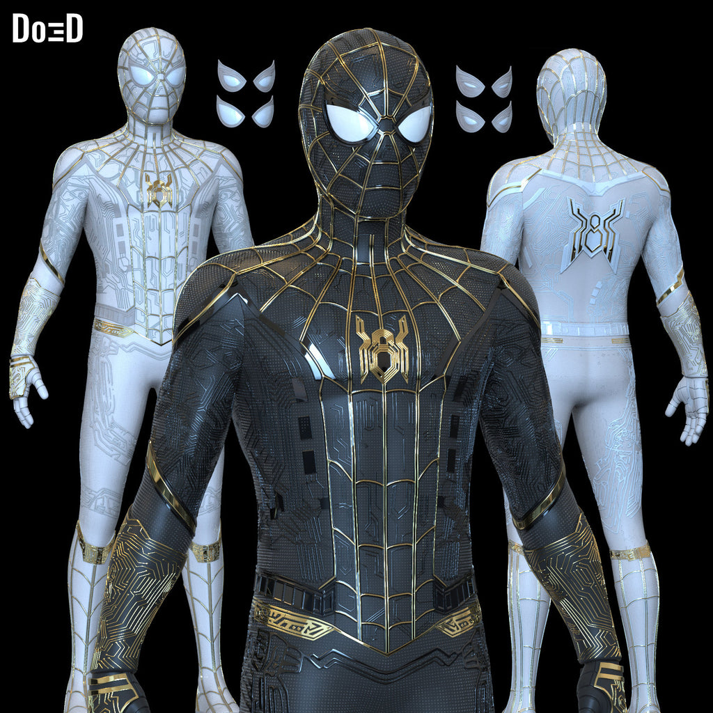 Spider-man Black & Gold Integrated Suit Inside Out 3D Print Model Preorder #IB44