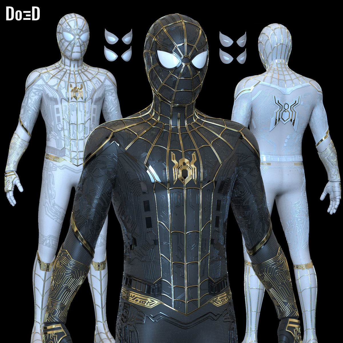 Spider-man Black & Gold Integrated Suit Inside Out 3D Print Model Preorder #IB44