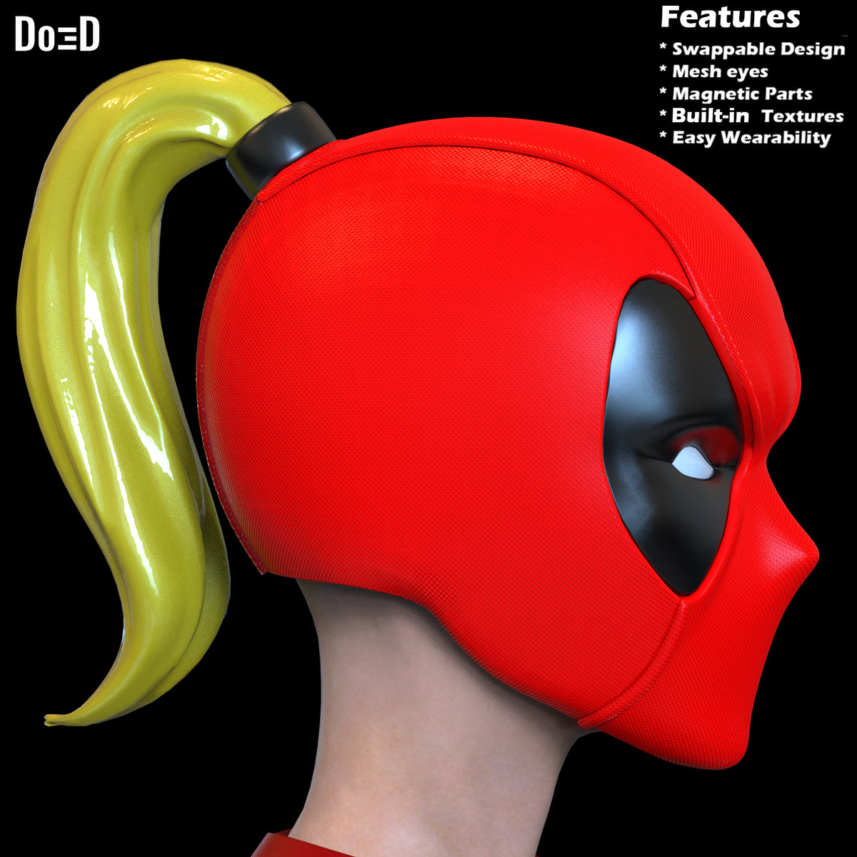 Lady Deadpool helmet | 3D printable model file #LD19