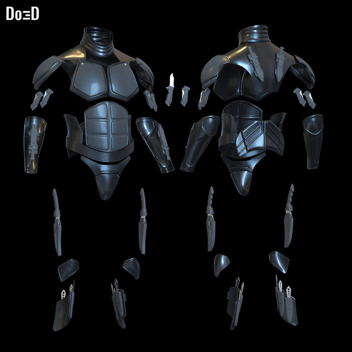 Black Noir body armors and weapons | 3D Printable Model STL File #BNB29
