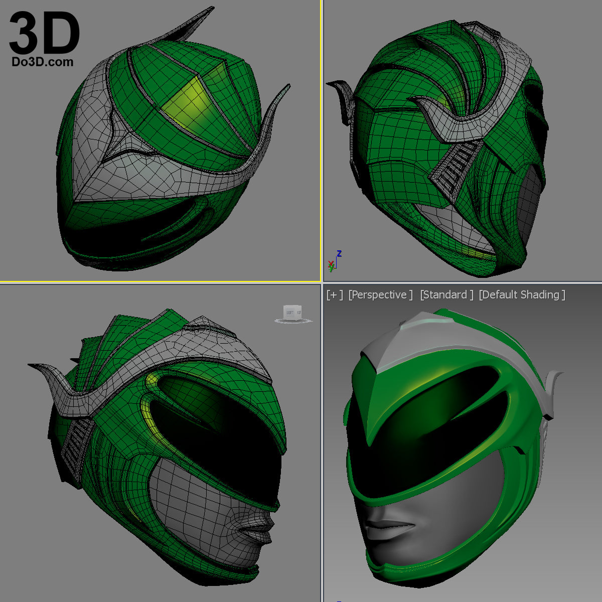 Green Ranger 2017 Helmet Male Version Power Rangers | 3D Model Project #2227