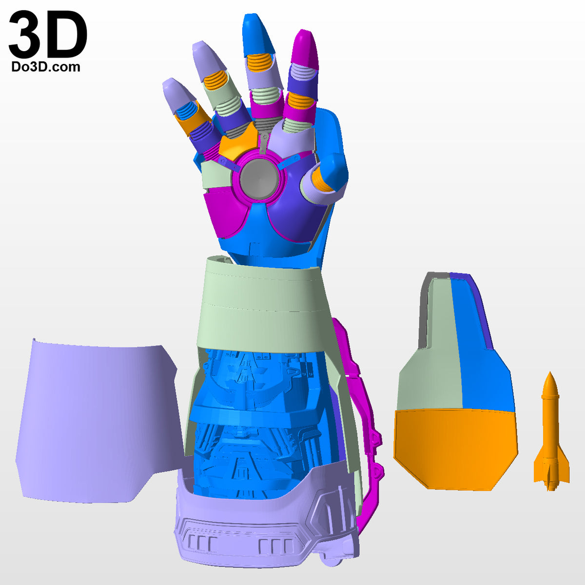 Iron Man Mark XLII MK 42 Gauntlet with Inner Parts Rocket, 3D Model Project #430