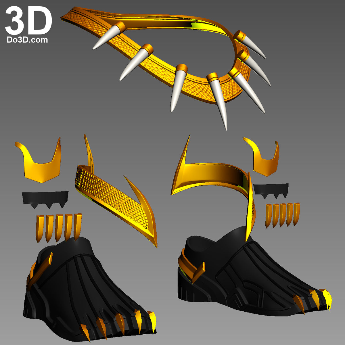 Golden Jaguar Erik Killmonger Necklace & Accessory | 3D Model Project #4367