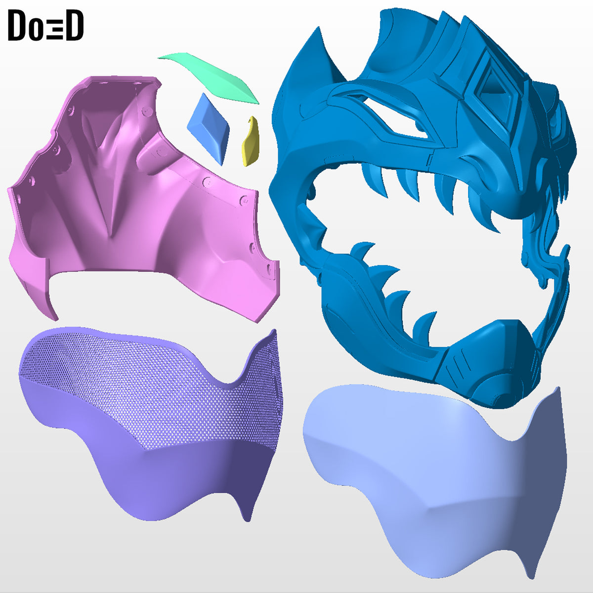 Legend of White Dragon Helmet Power Rangers LOTWD 3D Printable Model STL #WD31