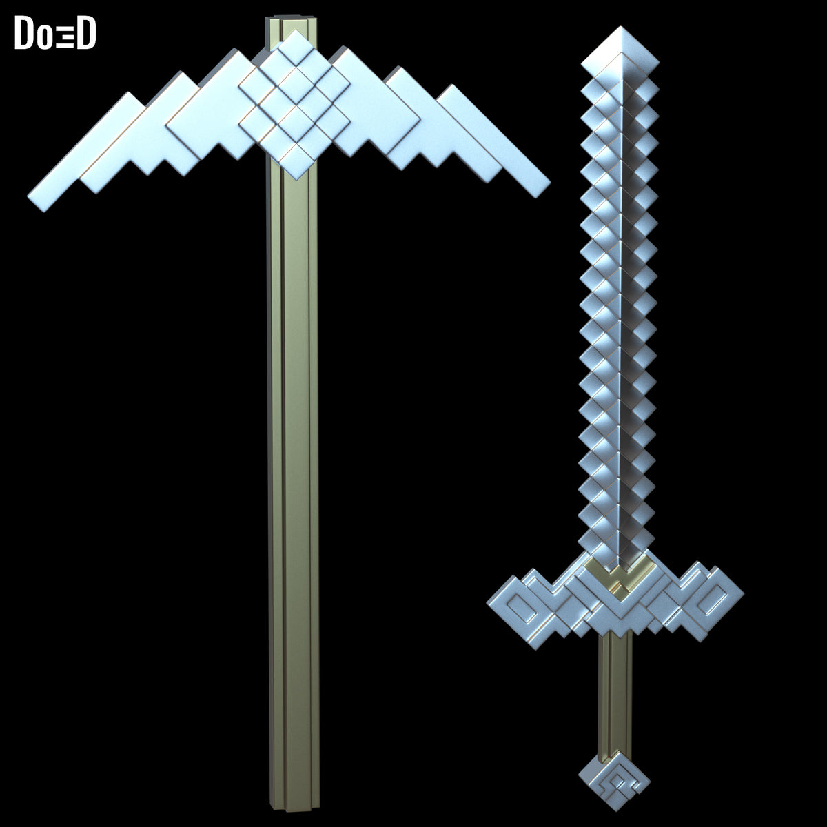 Sword and Pick Axe Pickaxe Minecraft Movie | 3D Printable Model STL File #MSP23
