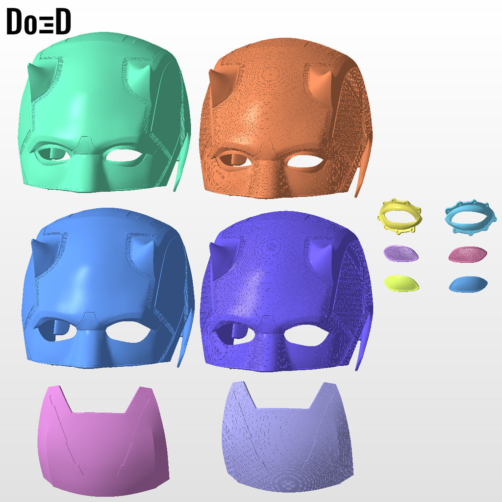 Daredevil Born Again Mask Helmet | 3D Printable Model Print File STL #DB25