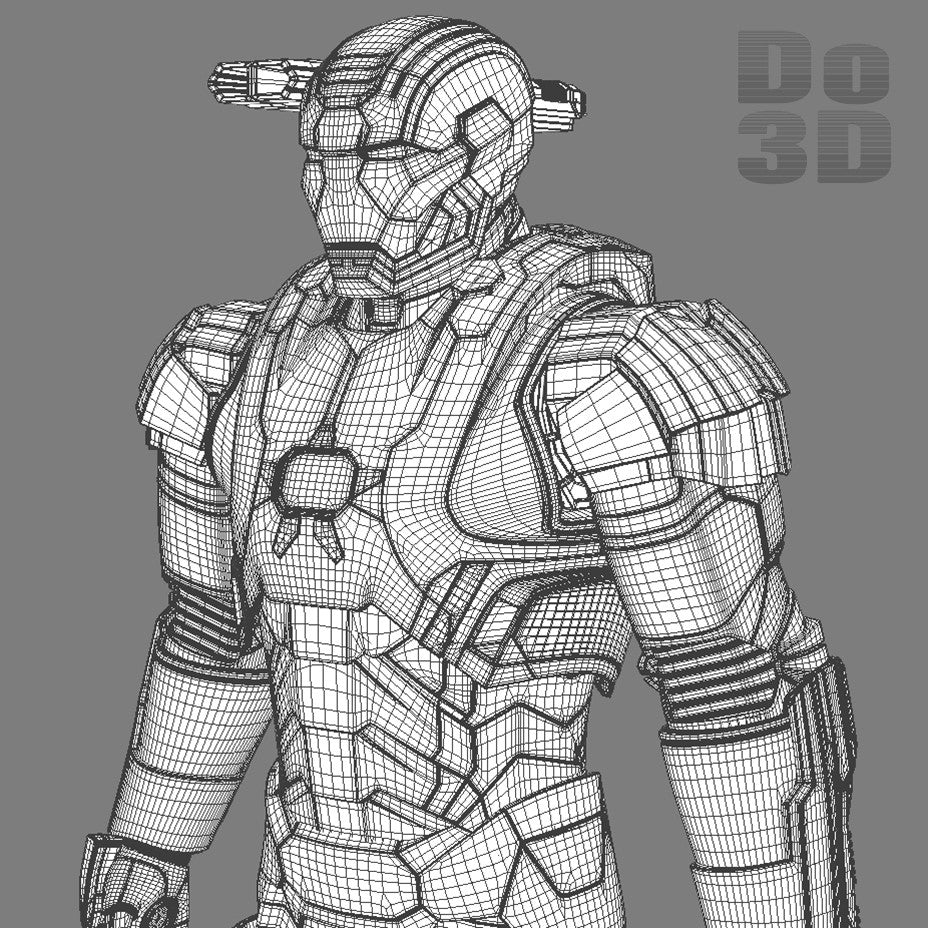 Iron Man Patriot Armor Suit Classic | 3D Printable Model Project #36