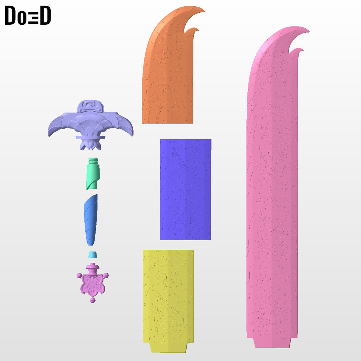 Curved Saingeom Rumi’s Sword Four Tiger's Evil Slayer 3D Model STL #SG18