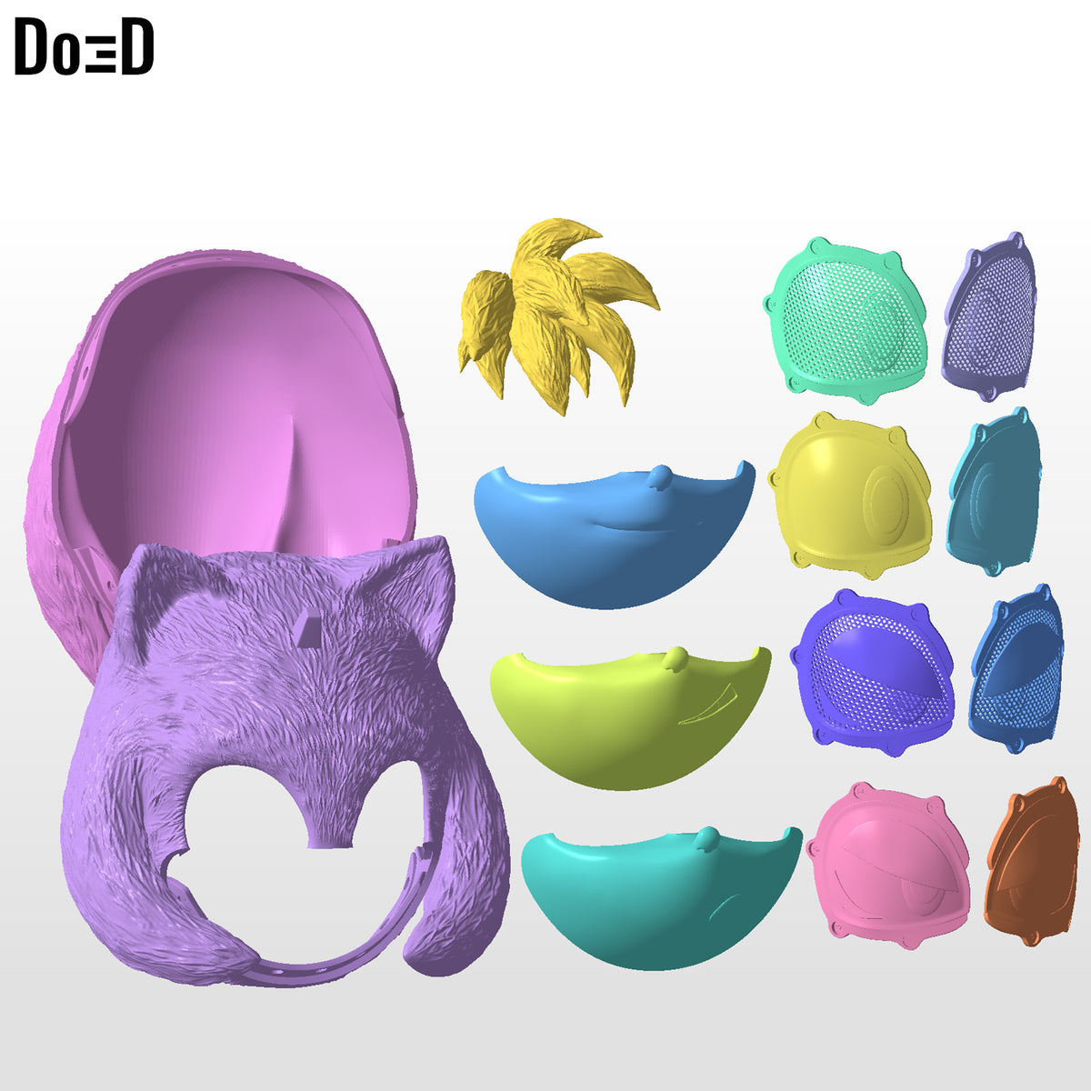 Amy Rose Sonic 3 Helmet 3D Model STL File #AR55